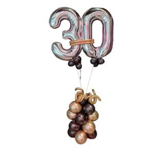 זר בלונים 30 עם בלוני כרום
