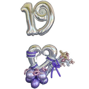מעמד בלונים לב ליום הולדת 19