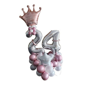 עיצוב בלונים 24 בלוני כרום